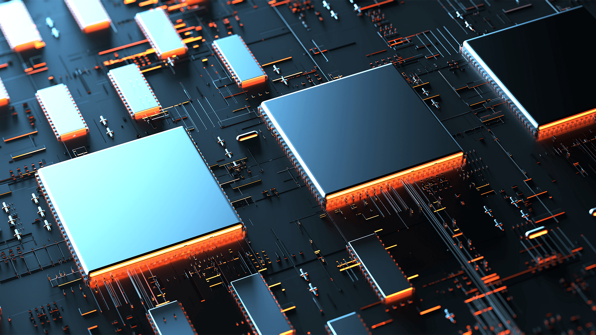 Printed circuit board futuristic server/Circuit board futuristic server code processing.