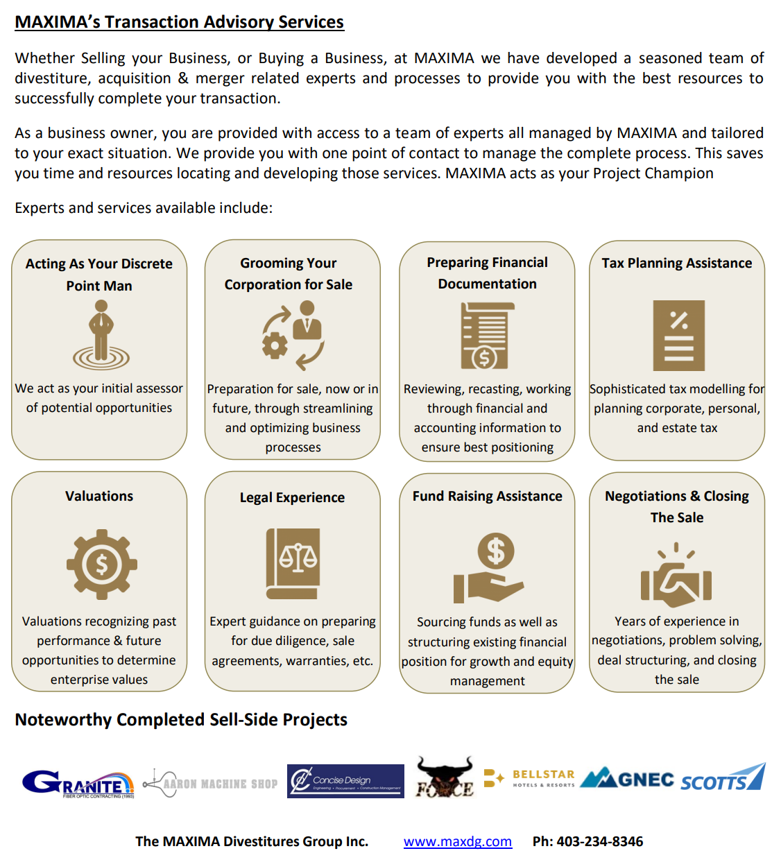 Winner small image - The Maxima Divestitures Group Inc.