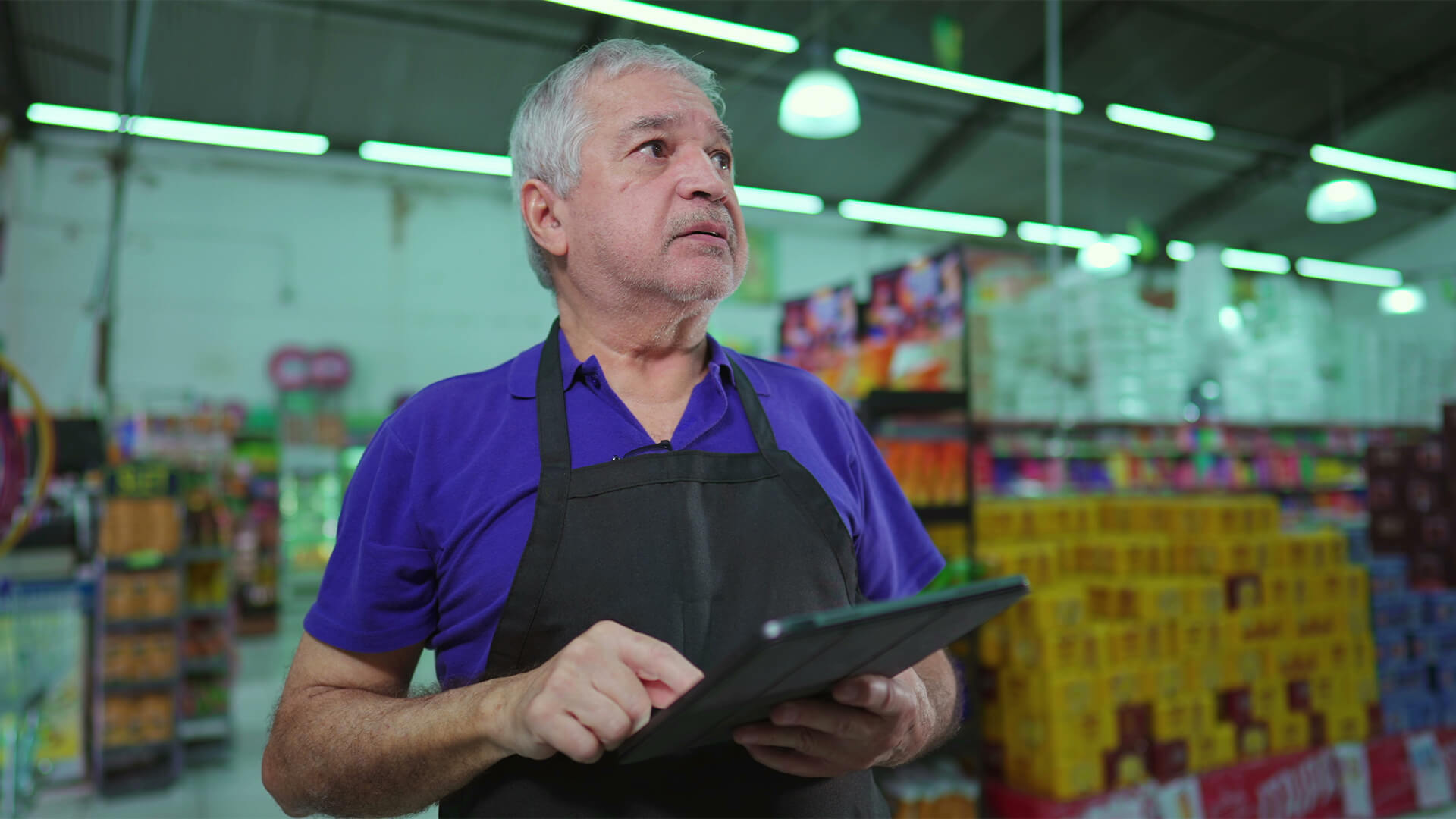 Grocery Store Manager Stressed Over Business Challenges