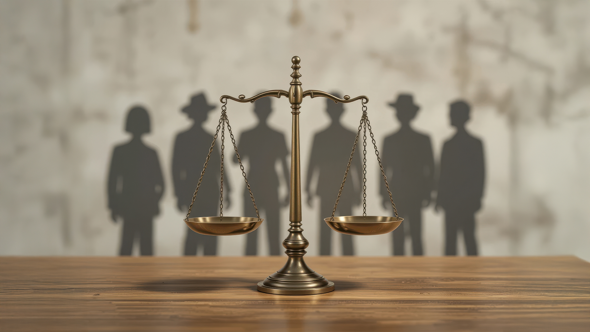 Justice balancing act courtroom legal concept shadows of society thought-provoking ethical dilemmas