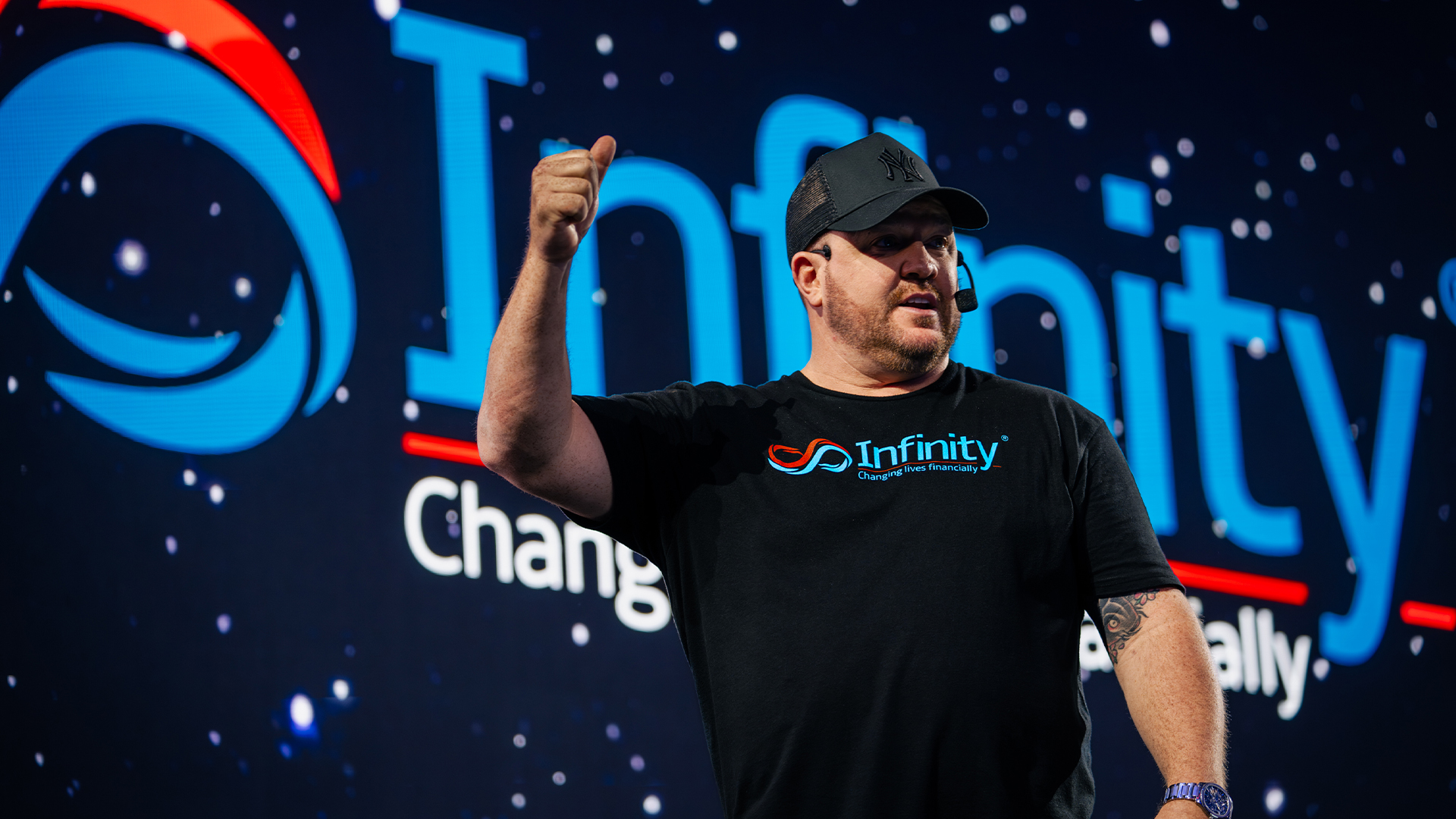 Man giving speech at event