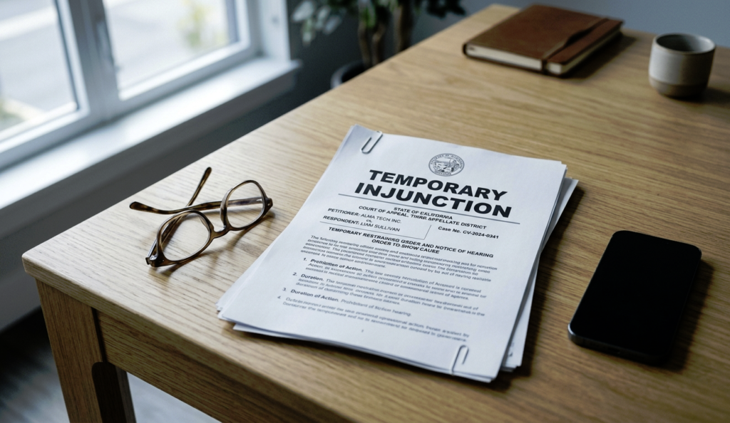 What You Should Do Immediately After Being Served With an Injunction